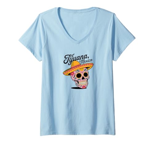 Damen Tijuana Mexiko T-Shirt mit V-Ausschnitt von Tijuana Souvenir Store