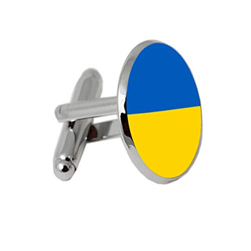 Herren-Flaggen-Hemd Manschettenknöpfe Hochzeit Blau Gelb 1 Paar von TikTako