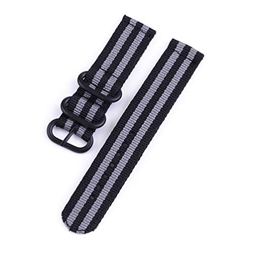 TikTako Quick Release-Uhrenarmband 20mm/24mm Nylon-Uhrenarmband Grau-Schwarz Buckle, 22mm von TikTako