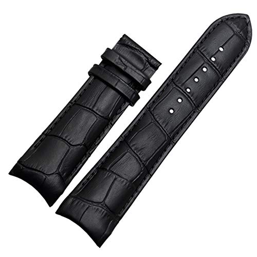TikTako Echtes Leder Curved End-Uhrenarmband 22MM 23MM 24MM Uhrenarmband-Bügel Stahl Schnalle Armband am Handgelenk von TikTako