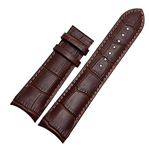 TikTako Echtes Leder Curved End-Uhrenarmband 22MM 23MM 24MM Uhrenarmband-Bügel Stahl Schnalle Armband am Handgelenk von TikTako