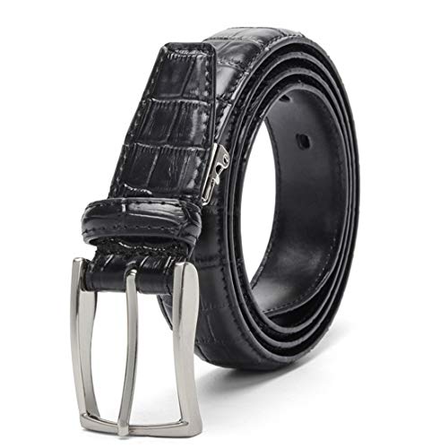 TikTako Herren Gürtel Krokodil-Muster 3,0 cm Gürtel Damen Unisex Pu Gurt-Schwarz-Braun von MXBAOHENG