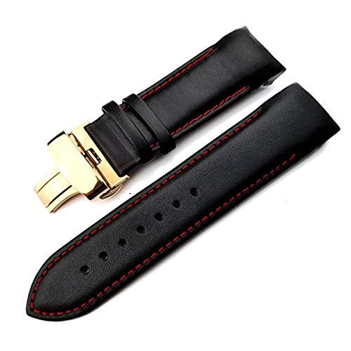 TikTako Kuh-Leder-Armband-Gurt-Uhr-Bügel-Armbänder Faltschließe Quick Release-Uhrenarmband 22-24mm von TikTako
