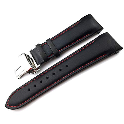 TikTako Kuh-Leder-Armband-Gurt-Uhr-Bügel-Armbänder Faltschließe Quick Release-Uhrenarmband 22-24mm von TikTako