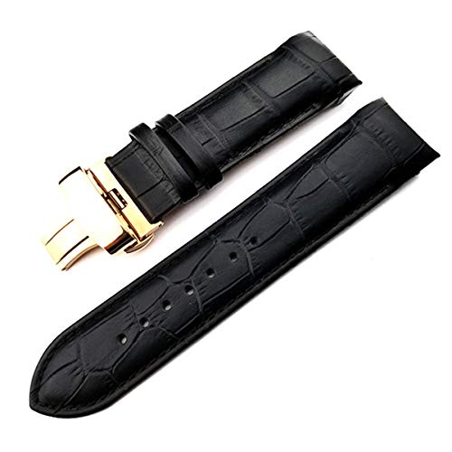 TikTako Kuh-Leder-Armband-Gurt-Uhr-Bügel-Armbänder Faltschließe Quick Release-Uhrenarmband 22-24mm von TikTako