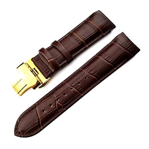 TikTako Kuh-Leder-Armband-Gurt-Uhr-Bügel-Armbänder Faltschließe Quick Release-Uhrenarmband 22-24mm von TikTako