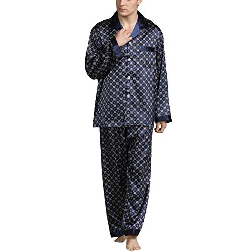 MXBAOHENG Men Nachtwäsche Fleck Seide Pyjama Set Men Pyjamas Silk Nachtwäsche Man weiche Cozy Satin Nightgown Startseite Sleepwearxl von MXBAOHENG