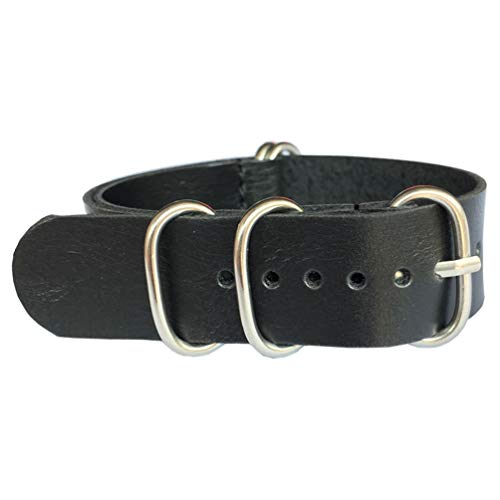 TikTako NATO Ring Buckle Armband 18mm/20mm/22mm Kinderuhren Strap Schwarz, 18mm von MXBAOHENG