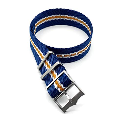 TikTako NATO-Uhrenarmband 20mm 22mm Nylon Ersatz-Armband-Uhrenarmband Blau Weiß Orange, 22mm TikTako NATO-Uhrenarmband 20mm 22mm Nylon Ersatz-Armband-Uhrenarmband Blau Weiß Orange, 22mm von MXBAOHENG