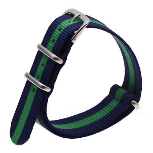 TikTako Nylon NATO-Uhrenarmband 18mm/20mm/22mm Uhrenarmband-Militär-beiläufigen Uhr-Bügel-Armee-Sport-Uhr-Band Style 7, 22mm von TikTako