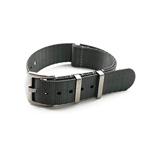 TikTako Nylon NATO-Uhrenarmband 20/22mm Nylon Quick Release Uhrenarmbänder Grau, 20mm von TikTako