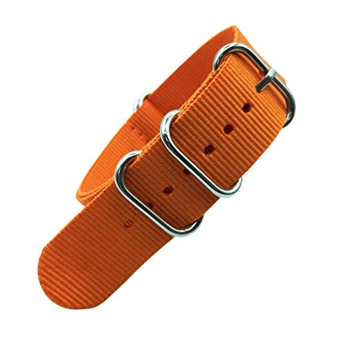 TikTako Nylon Quick Release Uhrenarmbänder 18mm/20mm/22mm/24mm Armee Sport NATO Armband Orange, 20mm von TikTako