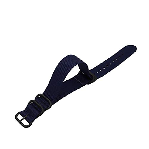 TikTako Nylon Uhrenarmbänder 18mm/20mm/22mm/24mm Nylon-Uhrenarmband NATO Nylon Canvas-Uhrenarmband Blau, 22mm von MXBAOHENG