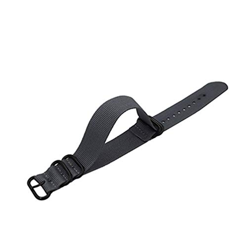 TikTako Nylon Uhrenarmbänder 18mm/20mm/22mm/24mm Nylon-Uhrenarmband NATO Nylon Canvas-Uhrenarmband Grau, 22mm von TikTako