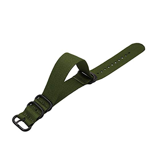 TikTako Nylon Uhrenarmbänder 18mm/20mm/22mm/24mm Nylon-Uhrenarmband NATO Nylon Canvas-Uhrenarmband Grün, 20mm von MXBAOHENG