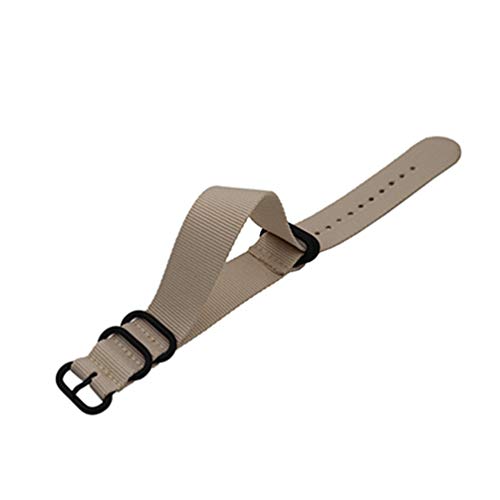 TikTako Nylon Uhrenarmbänder 18mm/20mm/22mm/24mm Nylon-Uhrenarmband NATO Nylon Canvas-Uhrenarmband Khaki, 20mm von MXBAOHENG