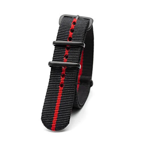 TikTako Nylon-Uhrenarmband für NATO 18mm/20mm/22mm/24mm Straps Militärstil Divers Bands Style 4, 22mm von TikTako