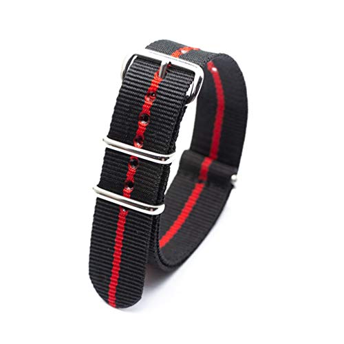 TikTako Nylon-Uhrenarmband für NATO 18mm/20mm/22mm/24mm Straps Militärstil Divers Bands Style 5, 20mm von TikTako