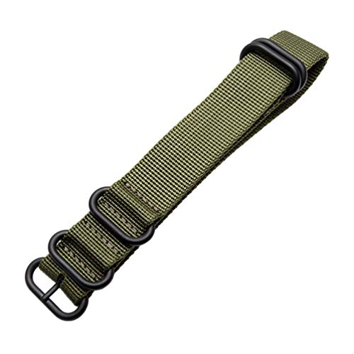 TikTako Quick Release NATO Uhrenarmbänder 18/20/22/24mm Nylon Sport Armband Armee Farbe, 22mm von MXBAOHENG