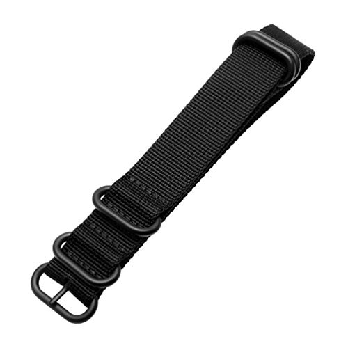 TikTako Quick Release NATO Uhrenarmbänder 18/20/22/24mm Nylon Sport Armband Schwarz, 18mm von MXBAOHENG