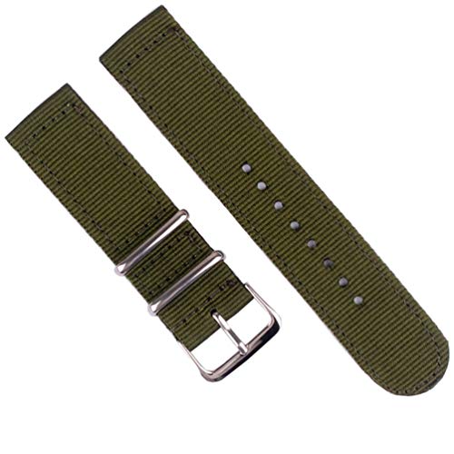 TikTako Quick Release NATO Uhrenarmbänder 18mm/20mm/22mm/24mm-Streifen Nylon Armband mit Edelstahl-Schnalle Style 11, 20mm von MXBAOHENG