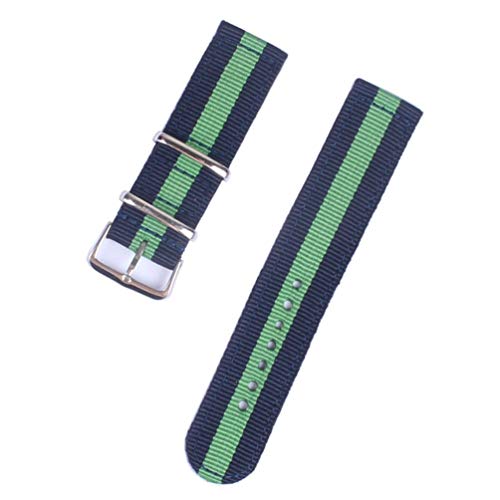 MXBAOHENG Quick Release NATO Uhrenarmbänder 18mm/20mm/22mm/24mm-Streifen Nylon Armband mit Edelstahl-Schnalle Style 5, 22mm von MXBAOHENG