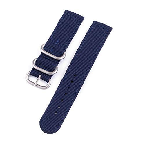 TikTako Quick Release-Uhrenarmband 20mm/24mm Nylon-Uhrenarmband Blau-Silber Buckle, 20mm von MXBAOHENG