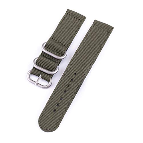 TikTako Quick Release-Uhrenarmband 20mm/24mm Nylon-Uhrenarmband Grün-Silber Buckle, 18mm von TikTako