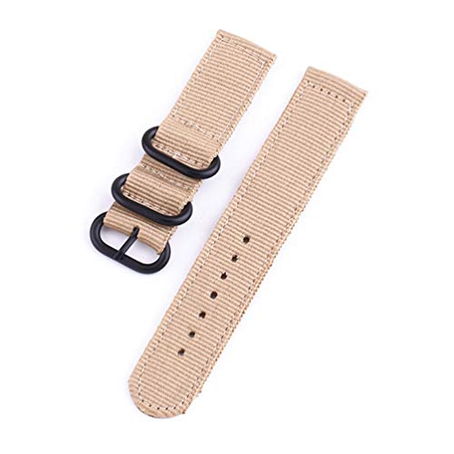 TikTako Quick Release-Uhrenarmband 20mm/24mm Nylon-Uhrenarmband Khaki-Black Buckle, 18mm von MXBAOHENG