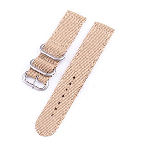 TikTako Quick Release-Uhrenarmband 20mm/24mm Nylon-Uhrenarmband Khaki-Silver Buckle, 18mm von TikTako