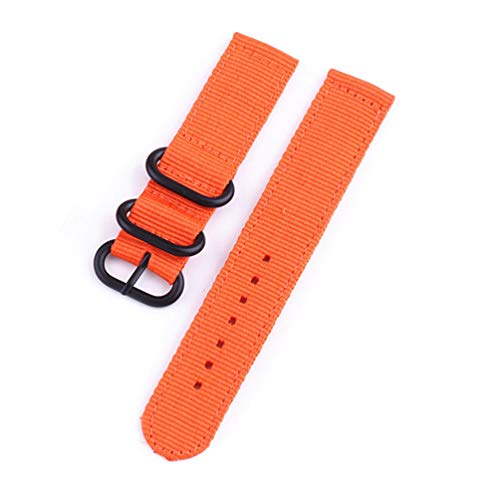 TikTako Quick Release-Uhrenarmband 20mm/24mm Nylon-Uhrenarmband Orange-Schwarz Buckle, 22mm von MXBAOHENG