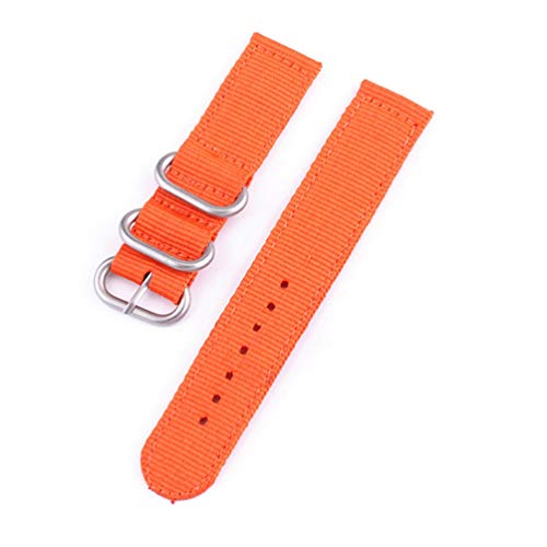 TikTako Quick Release-Uhrenarmband 20mm/24mm Nylon-Uhrenarmband Orange-Silver Buckle, 18mm von TikTako