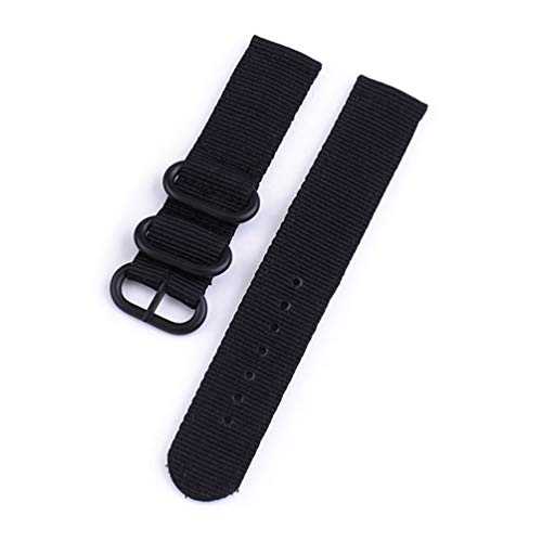 TikTako Quick Release-Uhrenarmband 20mm/24mm Nylon-Uhrenarmband Schwarz-Schwarz Buckle, 24mm von TikTako
