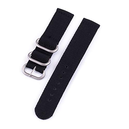 TikTako Quick Release-Uhrenarmband 20mm/24mm Nylon-Uhrenarmband Schwarz-Silber Buckle, 20mm von MXBAOHENG