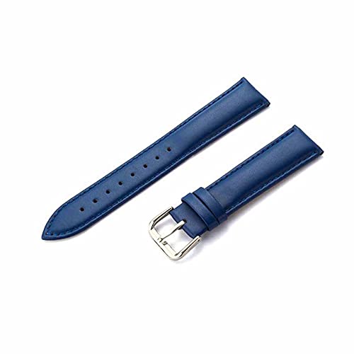 TikTako Uhren Band 14-20mm Lederarmband-Uhrenarmband, Blau, 16mm von TikTako