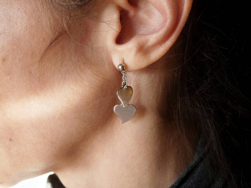 Edelstahl Herz Ohrringe U055 von TikisCraftShop