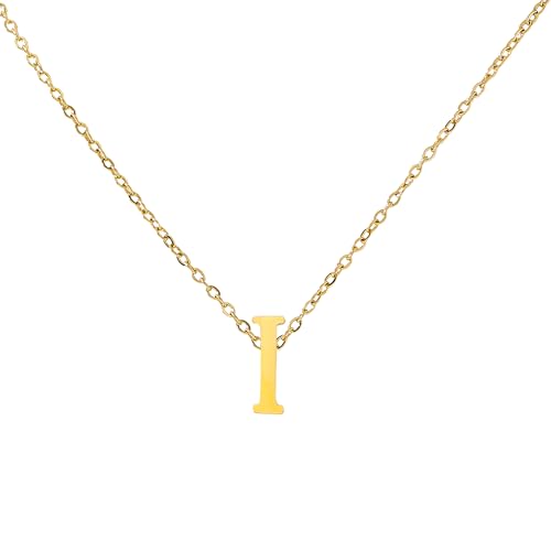 Tiklife Damen Halskette Anhänger Damen Schmuck Herz Anhänger Buchstaben Halskette Verschiedene Designs Ideal als Geschenk für Frauen und Mädchen Perfekt für Feiertage (Ne-I) von Tiklife