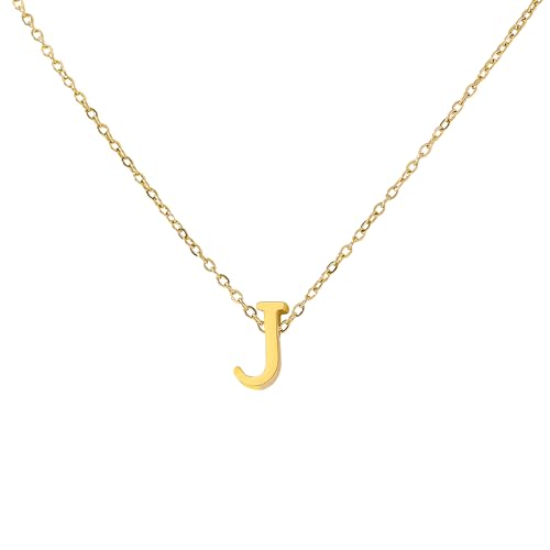 Tiklife Damen Halskette Anhänger Damen Schmuck Herz Anhänger Buchstaben Halskette Verschiedene Designs Ideal als Geschenk für Frauen und Mädchen Perfekt für Feiertage (Ne-J) von Tiklife