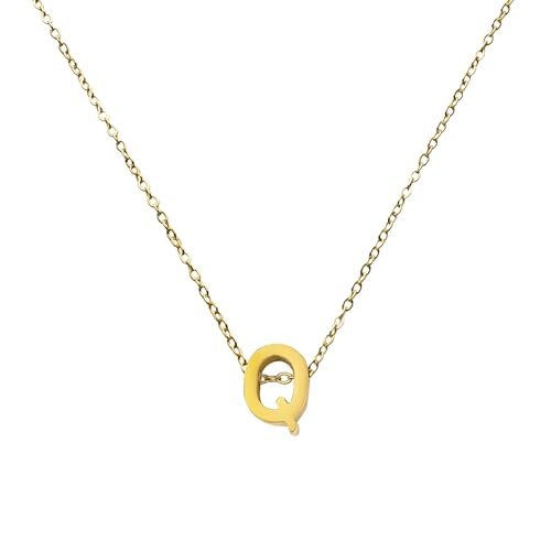 Tiklife Damen Halskette Anhänger Damen Schmuck Herz Anhänger Buchstaben Halskette Verschiedene Designs Ideal als Geschenk für Frauen und Mädchen Perfekt für Feiertage (Ne-Q) von Tiklife