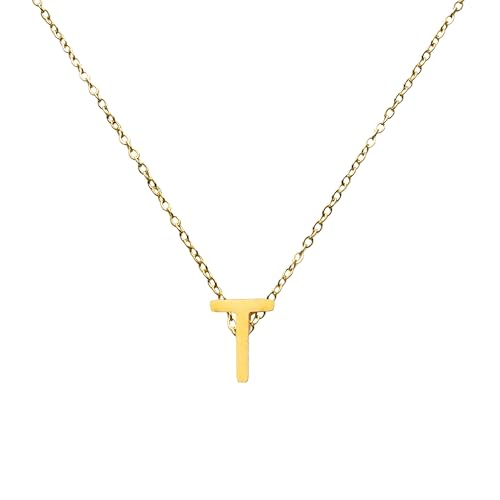 Tiklife Damen Halskette Anhänger Damen Schmuck Herz Anhänger Buchstaben Halskette Verschiedene Designs Ideal als Geschenk für Frauen und Mädchen Perfekt für Feiertage (Ne-T) von Tiklife