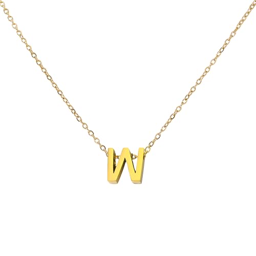 Tiklife Damen Halskette Anhänger Damen Schmuck Herz Anhänger Buchstaben Halskette Verschiedene Designs Ideal als Geschenk für Frauen und Mädchen Perfekt für Feiertage (Ne-W) von Tiklife