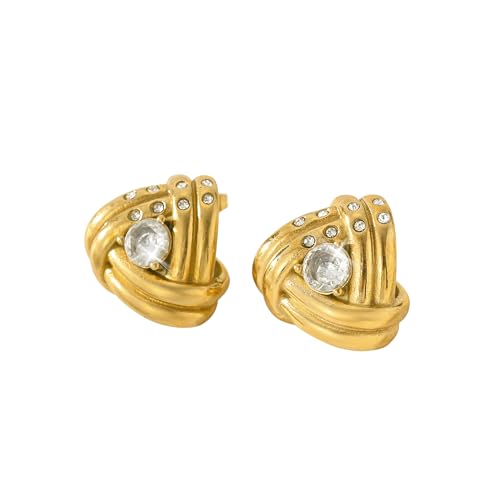 Tiklife Ohrringe Damen Goldene Ohrstecker Schmuck Kreative Ohrstecker Designs Hypoallergen Mit Eleganter Geschenkbox für Mädchen und Frauen (Ea-08) von Tiklife