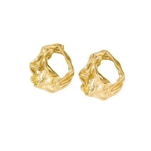 Tiklife Ohrringe Damen Goldene Ohrstecker Schmuck Kreative Ohrstecker Designs Hypoallergen Mit Eleganter Geschenkbox für Mädchen und Frauen (Ea-11) von Tiklife
