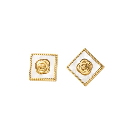 Tiklife Ohrringe Damen Goldene Ohrstecker Schmuck Kreative Ohrstecker Designs Hypoallergen Mit Eleganter Geschenkbox für Mädchen und Frauen (Ea-17) von Tiklife