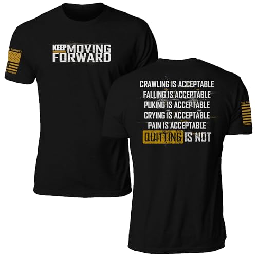 Til Valhalla Project Keep Moving Forward Graphic T-Shirt, Veteranenbesitz und betrieben, mit Stolz gedruckt in den USA, Keep Moving Forward, L von Til Valhalla Project