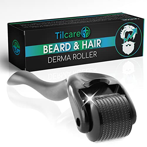 Derma Roller für Bart- und Haarwuchs von Tilcare - Steriler Titanium Derma Roller 0.25mm für Männer - Mikronadel-Werkzeug für inaktive Kopfhaut und Gesichtsfollikel, das für dichteres Haar sorgt von Tilcare