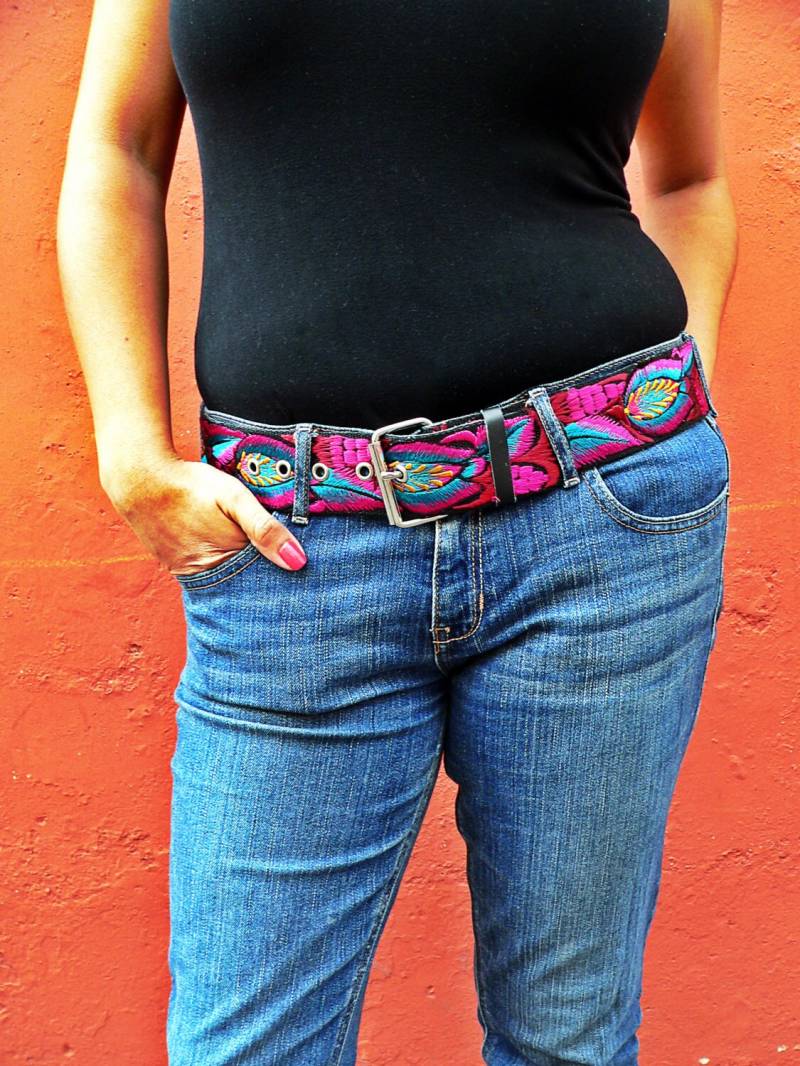 Leder Breiter Gürtel, Breiter Damengürtel, Boho-Chic-Gürtel, Geschenk Für Sie - Magenta, Türkis Womens Medium/Large Gürtel Tuwb3 von TildeStraps