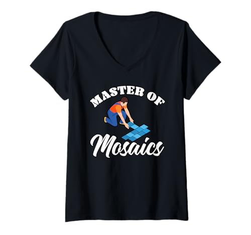 Damen Fliesenleger Fliesenleger Beruf Fugen Bodenfliesen T-Shirt mit V-Ausschnitt Damen Fliesenleger Fliesenleger Beruf Fugen Bodenfliesen T-Shirt mit V-Ausschnitt von Tiler Tile Setter Profession Floor Tiler