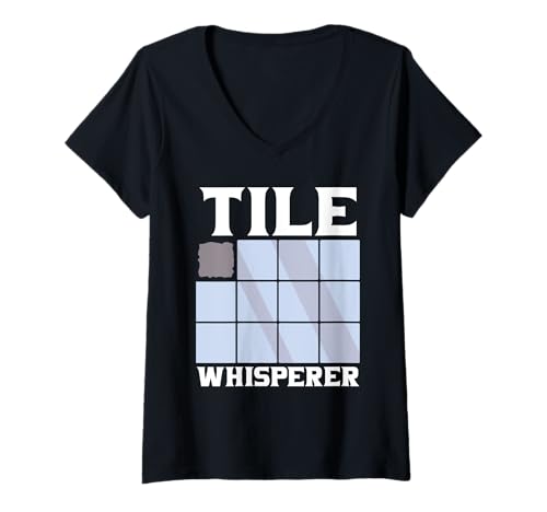 Damen Fliesenleger Fliesenleger Beruf Fugen Bodenfliesen T-Shirt mit V-Ausschnitt Damen Fliesenleger Fliesenleger Beruf Fugen Bodenfliesen T-Shirt mit V-Ausschnitt von Tiler Tile Setter Profession Floor Tiler