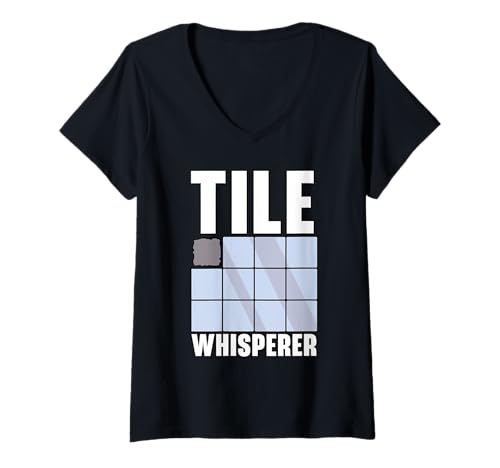 Damen Fliesenleger Fliesenleger Beruf Fugen Bodenfliesen T-Shirt mit V-Ausschnitt Damen Fliesenleger Fliesenleger Beruf Fugen Bodenfliesen T-Shirt mit V-Ausschnitt von Tiler Tile Setter Profession Floor Tiler